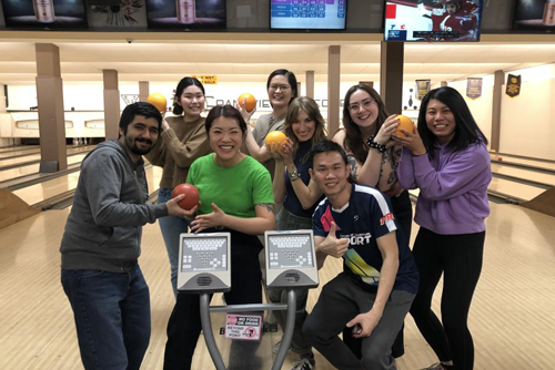 The Sparx team bowling