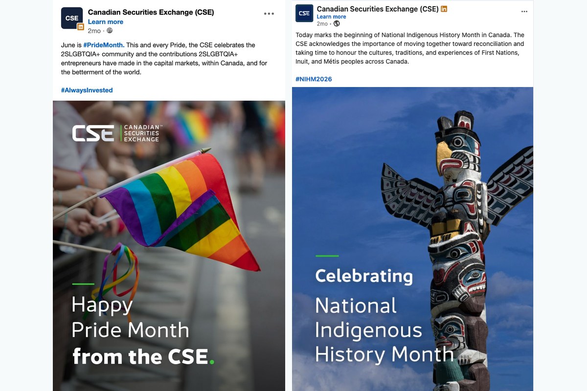 CSE Pride Month and National Indigenous History Month social graphics produced by Sparx